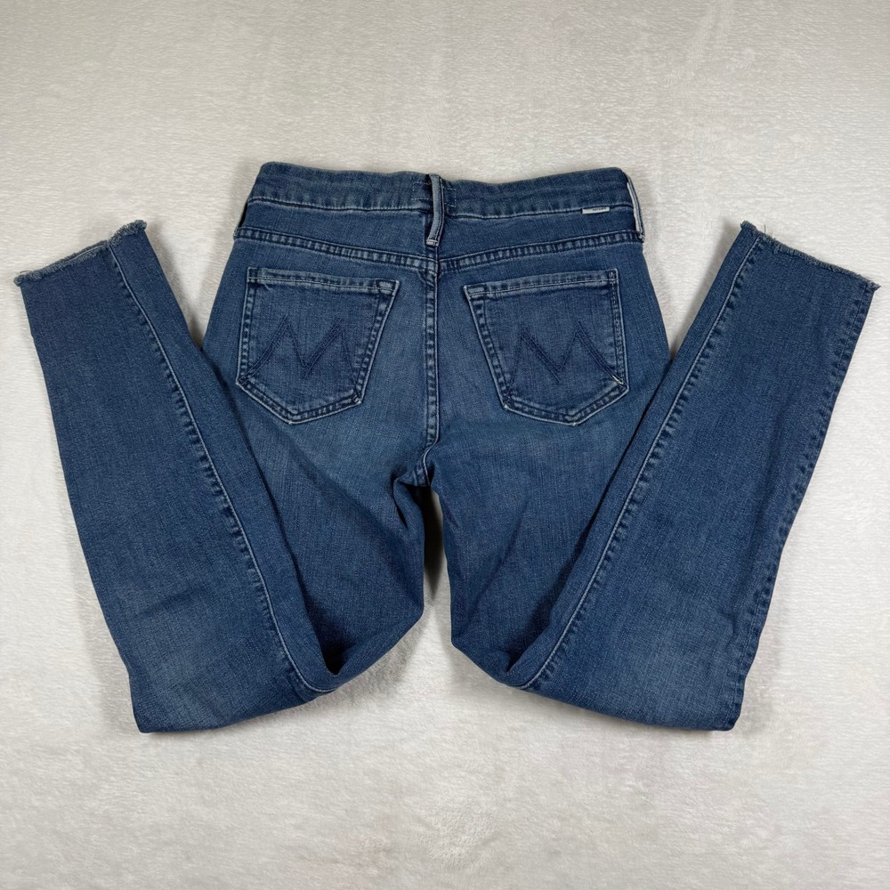 MOTHER The Looker Ankle Fray Skinny Jeans Chain Of Destiny Distressed Size 25